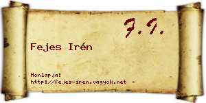 Fejes Irén névjegykártya