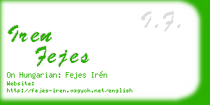 iren fejes business card